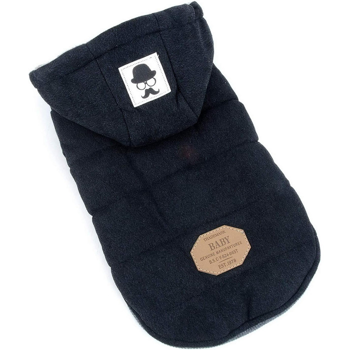 Зимова куртка для собак Selmai, тепла накидка для маленьких собак, чорна, XL