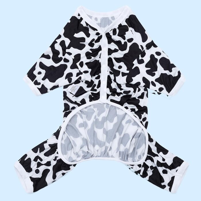 Піжама для собак великих порід CuteBone: для післяопераційний період, з принтом 'корова', розмір M