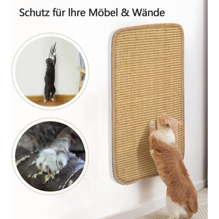 Килимок для котів з сизалю 2 шт., 50x25 см - захист від подряпин меблів