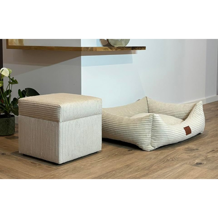 Ліжко для собак Cord, знімний водонепроникний чохол, для малих, середніх та великих собак, лежанка, корзина, бежевий колір, XXL 130x100 см