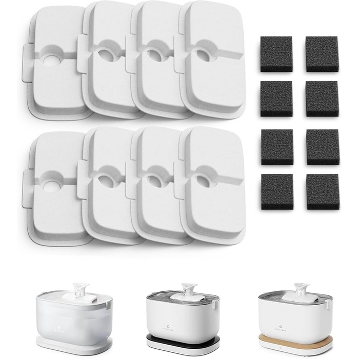 PETLIBRO Фонтанчик для котів бездротовий з датчиком руху, легке очищення, акумулятор 5000mAh, 23dB, BPA-free, 2 помпи, фільтр, білий