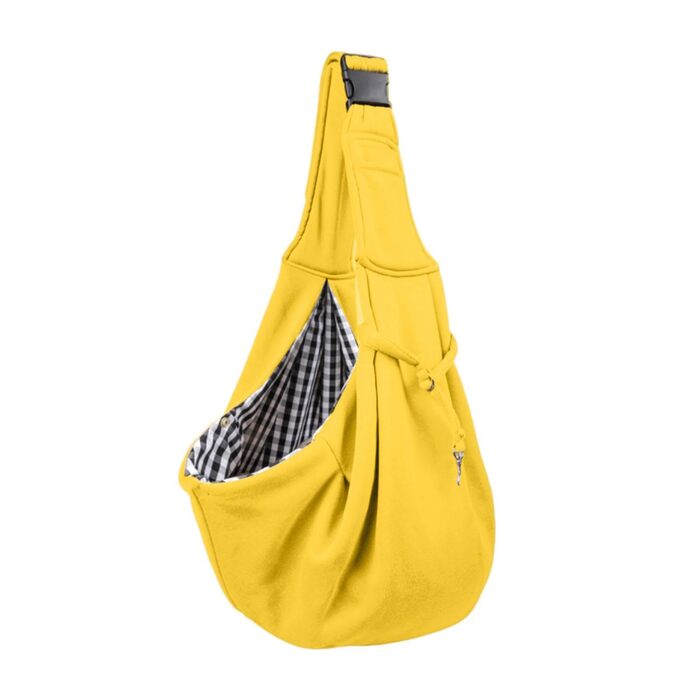 Сумка-переноска для собак – зворотна сумка через плече для маленьких собак, дихаючий транспортер для цуценят, шлейка для домашніх тварин з регульованим ременем – жовта