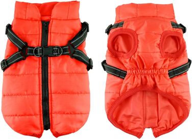 Зимовий теплий водонепроникний одяг для собак Eastlion - куртка для цуценят та собак, жилет з кільцем D, червоний, розмір M