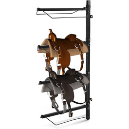 Стійка для сідел Patterr з 4 рівнями, настінна, для коней, міцна, для вестерн та англійських сідел, тримач для сідла, затискач для вуздечки, підкладки, аксесуарів для коней