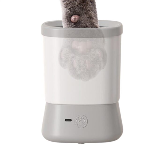 Очищувач лап для собак Lnhgh: мийка для собак, анти-розбризкування, 2 швидкості, сірий