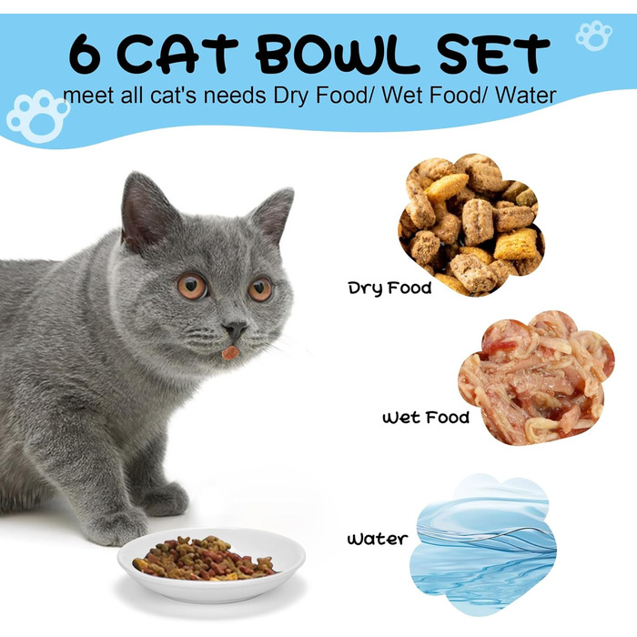 Набір мисок для котів з кераміки (3 шт.) з антиковзними килимками - Katzennapf