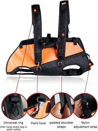 Рюкзак для собак L&Y Jewelry Hundetrage: переноска для собак вагою 15-40 кг, регульований, для собак з артритом та проблемами суглобів