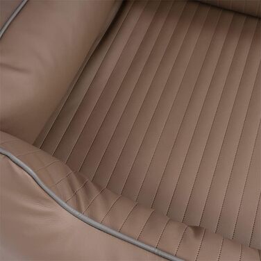 Ортопедичне собаче ліжко Knuffelwuff Lovelock M-L з штучної шкіри, 85 x 63 см. Знімний чохол, легко чистити, для великих, середніх та маленьких собак (Earth, L 105 x B 75 x H 25 см)