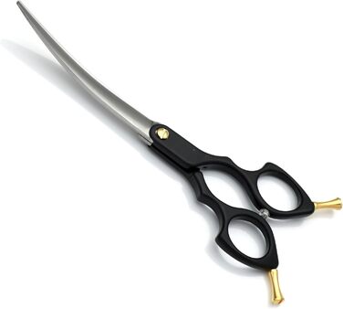 Ножиці для грумінгу собак та котів, 7.5 дюймів, професійні, з нержавіючої сталі JP 440C, ергономічні ручки з алюмінію (рожевий+сірий, 25° нахил)