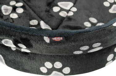 Ліжко для собак TRIXIE Jimmy, 75x65 см, чорне - зручне місце для сну з милим дизайном лапок - кошик для собак середніх порід, неслизьке, 36634