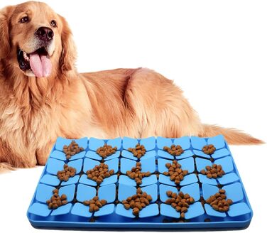 Килимок для котів та собак, силіконовий, антиковзкий, slow feeder для годування, блакитний