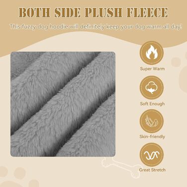 Світшот для собак, теплий та м'який, з капюшоном. Світшоти для маленьких собак (Сірий, розмір S)
