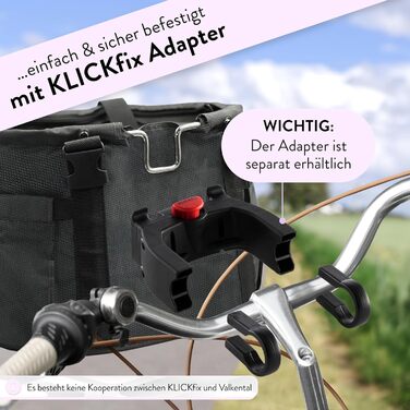 Велосипедний кошик для собак Valkental KLICKfix, з подушкою та відсіками, стабільний і безпечний, ідеальний як кошик для покупок