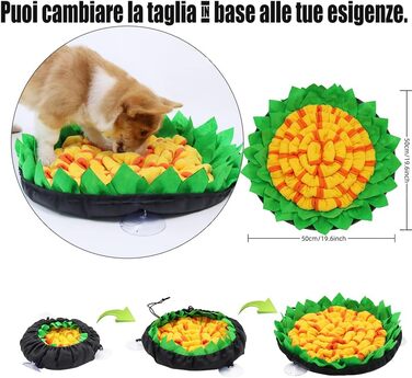 Килимок-нюхалка для собак Naglreia, інтелектуальна іграшка, міцний, інтерактивний, 50х50 см, зелений