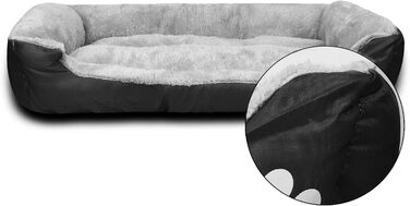 Ліжко для собак Lucky 70см, чорне: м'яке, затишне, для середніх собак, підходить для прання