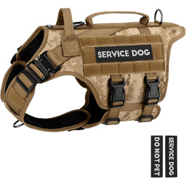 Тактична шлея для собак PETNANNY Desert Camo XL, службова жилетка для великих порід, на липучках, для тренувань та роботи