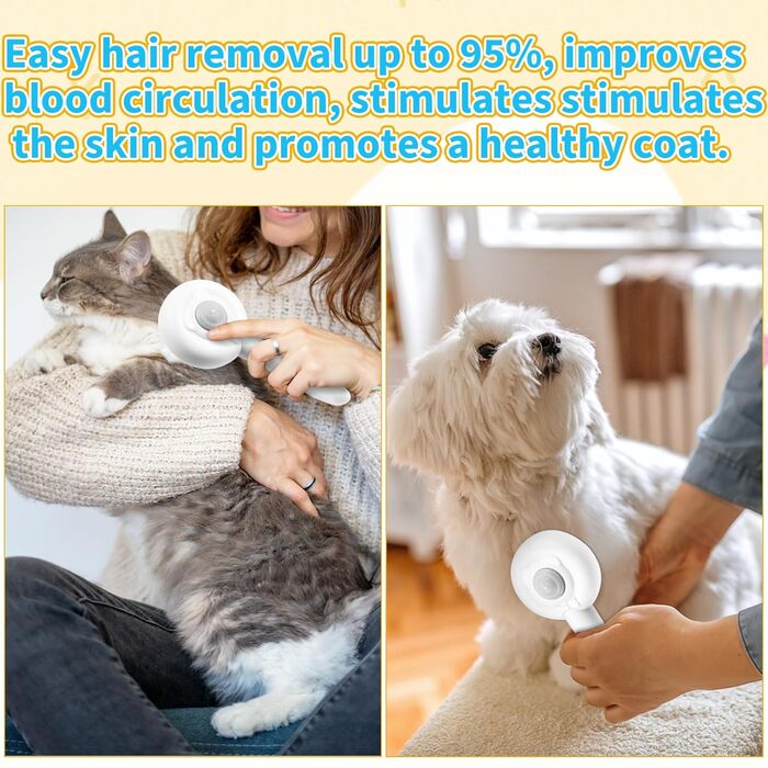 Електрична щітка для собак та котів 2-в-1 з точилкою для кігтів, сіра. Видаляє 90% відмерлої та розпушеної шерсті, підходить для середніх та довгошерстих тварин