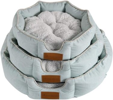 Кругле ліжко для собак та котів з бавовни, самонагріваюче, знімний внутрішній подушкою