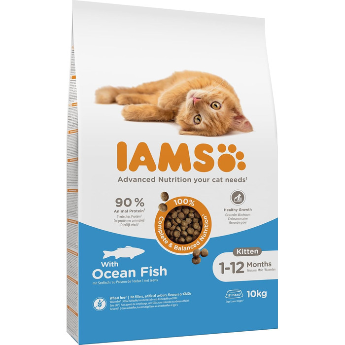 Сухий корм для кошенят IAMS з морською рибою для віку від 1 до 12 місяців, 10 кг