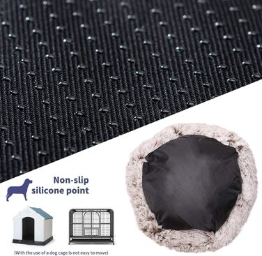 М'яке ліжко для собак Haoye, кругла подушка для домашніх тварин, ліжко-донат для котів та собак, миється, зручне ліжко для котів та собак (діаметр 50-120см / 7 розмірів), діаметр 70см (Чорний, діаметр 50см)