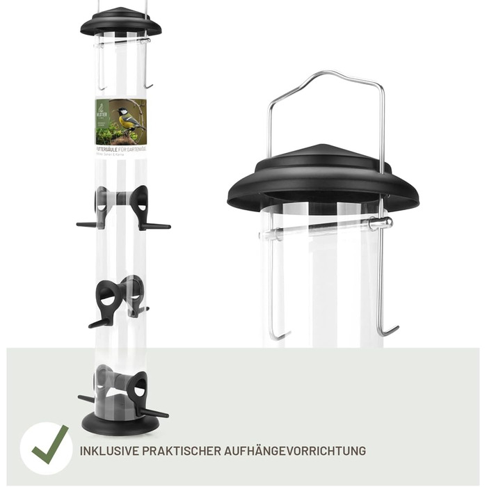 Годівниця для птахів Wildtier Liebe, зелена - з нержавіючої сталі, 52 см
