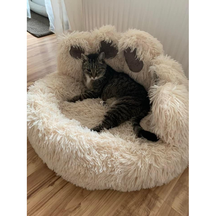 Кругле лежанка для собак Pfoten&nasen® Bärenpfote, S - 65 см, коричнева, плюшеве, миється