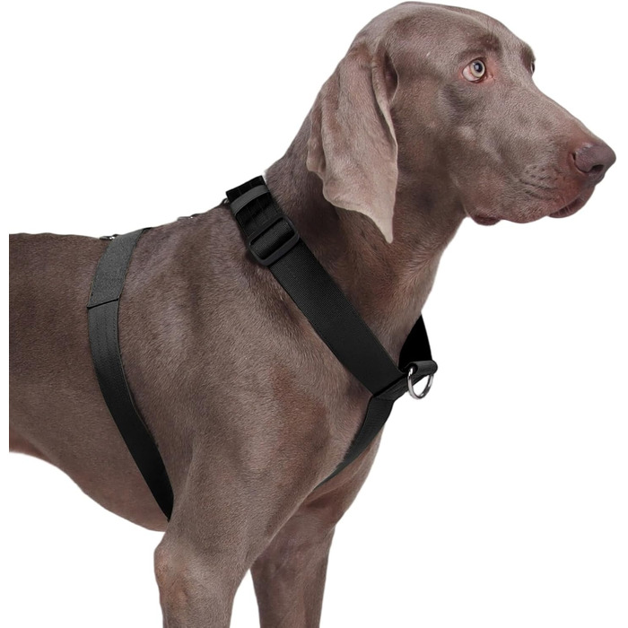 Шлейка для собак FEimaX для великих собак, тактична, не тягне, чорна, XL. Зручна, дихаюча, міцна, з м'якою підкладкою