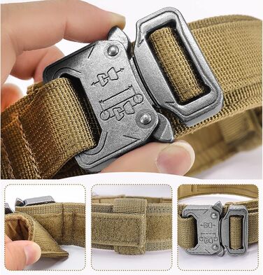 Нашийник для собак регульований з контролем, тактичний нашийник з нейлону, з м'якою підкладкою, з металевою застібкою, для середніх та великих собак, для полювання, тренувань, активного відпочинку, чорний, розмір L (45-54 см)