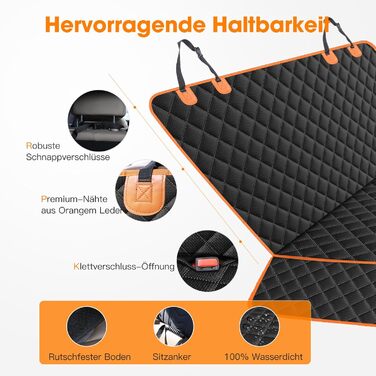 Автоматичний килимок для собак у машину JOEJOY, 137x120 см, чорний – захист заднього сидіння від бруду та подряпин