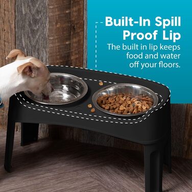Підвищені годівниці для собак Iris Ohyama 2 шт. PEF-L, L29 x B57 x H31 см, складані, для здорового травлення