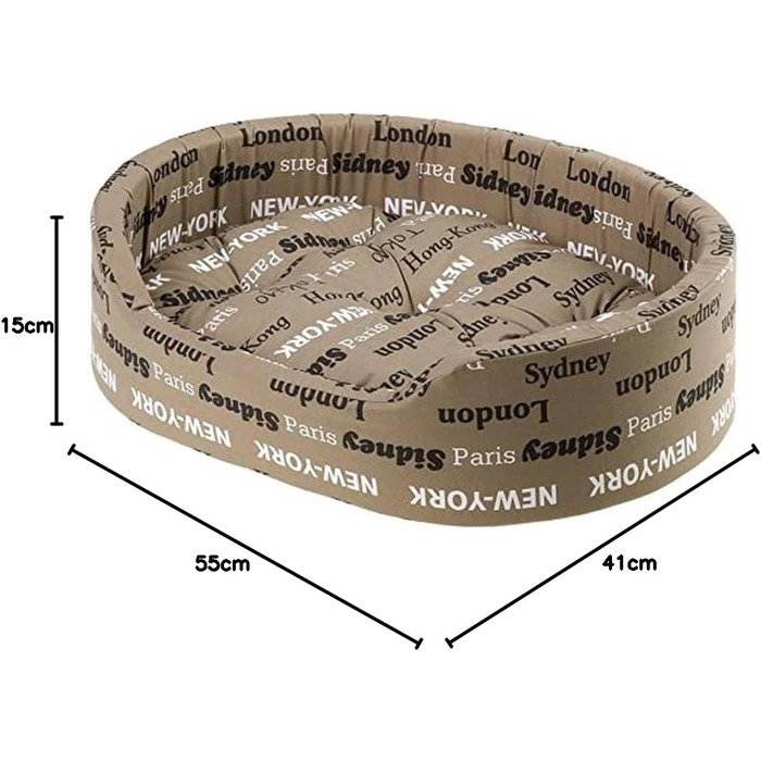 Крісло-лежанка для собак та котів Ferplast, 55 x 41 x 15 см, бавовна, коричнево-бежеве