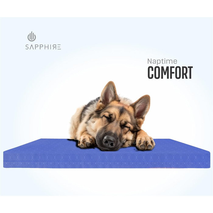 Матрац для собак, вологостійкий, сертифікований FR, міцний, для вулиці, розмір M, 90 x 60 x 5 см, блакитний