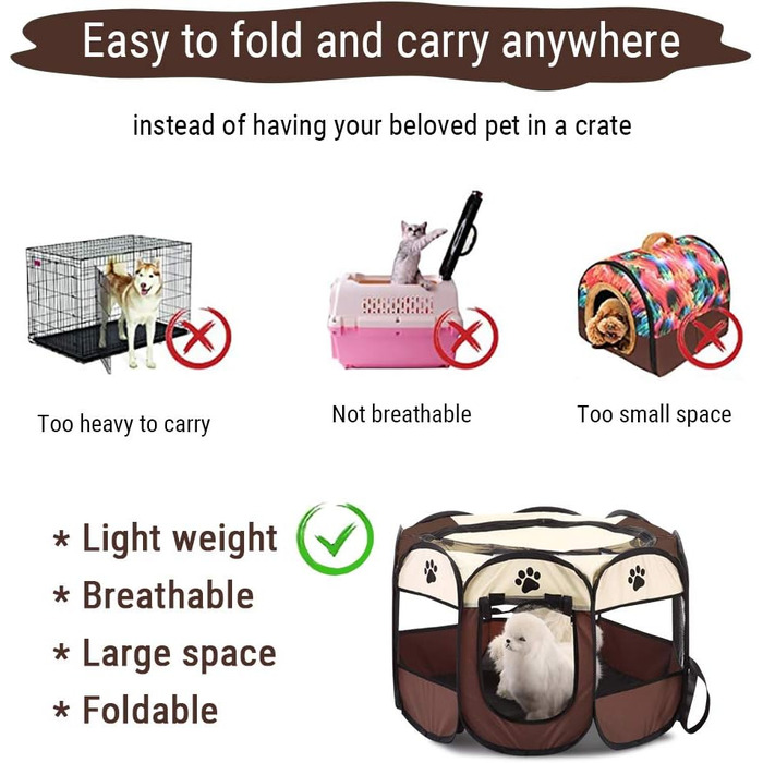 Вольєр для цуценят та тварин, розкладний вольєр для собак, кроликів, морських свинок, котів. Розмір 81 x 45 см