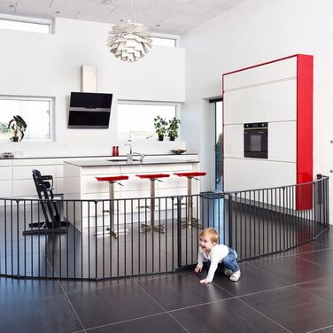 Захист для каміну/сходи/кімнати BabyDan Flex XXL, 90-350 см, Чорний, Данія - захист для дітей та домашніх тварин