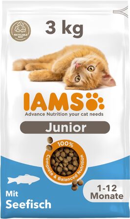Сухий корм для кошенят IAMS з морською рибою, для віку від 1 до 12 місяців, 3 кг