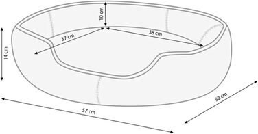 Килимок для собак та котів Dehner Lieblinge Sammy, овальний, 57 x 52 x 14 см, поліестер, бежевий