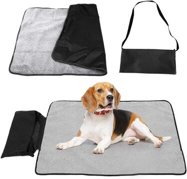 Водонепроникний килимок для собак та котів 100x70 см (Чорний) - м'який, зносостійкий, для подорожей