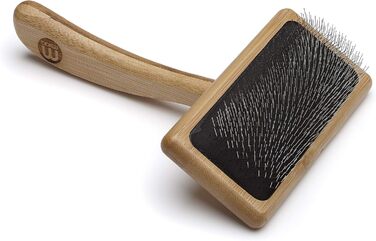 М'яка бамбукова щітка для грумінгу Mikki 6280033 з кульковими насадками для собак та котів, велика, 99 г (коричнева, M)