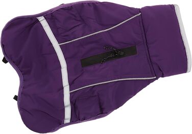 Зимова тепла куртка для собак з світловідбиваючими елементами, регульована, з коміром-стійкою, для маленьких, середніх та великих собак (Чіхуахуа, Доберман), колір: фіолетовий, розмір: XL