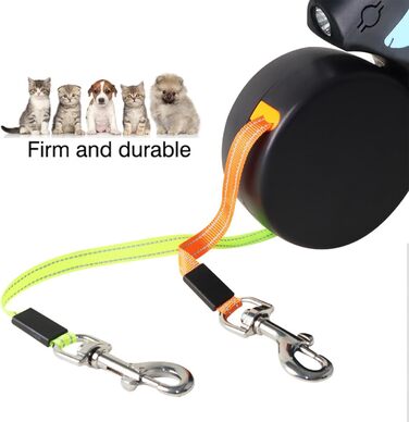 Автоматичний поводок для собак, 3 метри, подвійна ручка, міцний поводок для прогулянок, подорожей, парку, тренувань (Світло-блакитний)