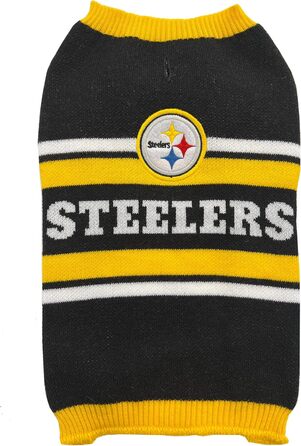 Теплий светр для собак Pittsburgh Steelers, розмір S, в'язаний, з логотипом NFL, для великих і малих собак