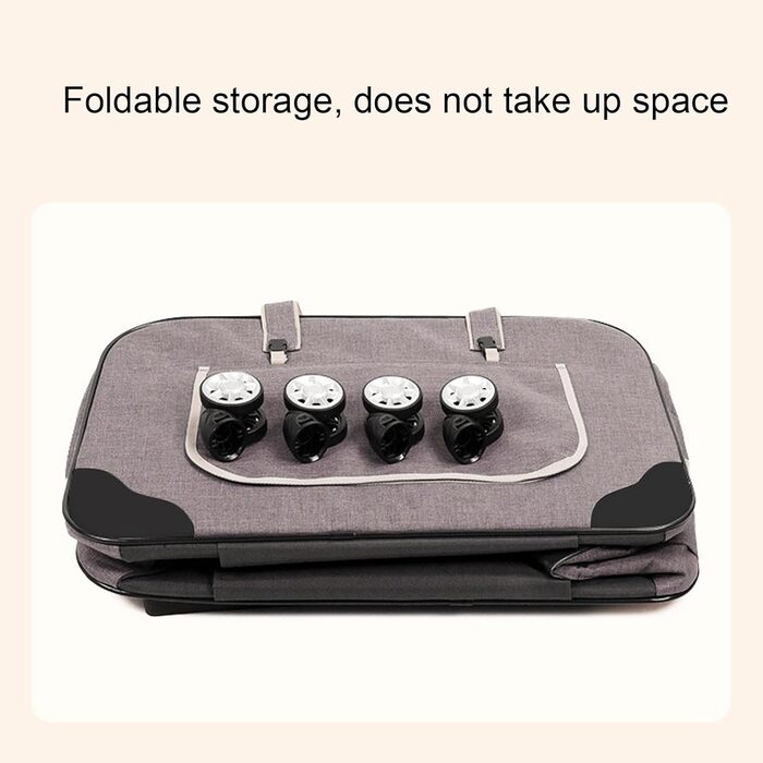 Транспортна переноска для собак, складана, велика, з колесами та телескопічною ручкою. Підходить для котів та собак до 17,5 кг (сіра)