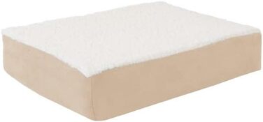 Ортопедичне ліжко для собак Petmaker, 2-шарове, з піною з пам'яті, для великих собак до 45,4 кг, розмір 51x38x10 см, знімний Sherpa-чохол, машинне прання