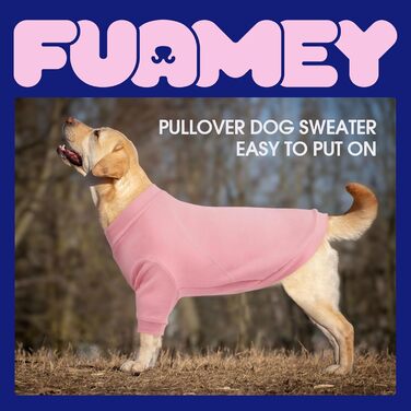 Теплий пуловер для собак з коміром FUAMEY, м'яка сорочка для маленьких собак, термо-світшот для цуценят з отвором для повідка, зручний халат, фліс, зимовий одяг, для Звергшпіца, Чихуахуа (Рожевий, S)