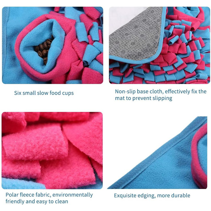 Килимок для собак Snuffle Matte, 42x42 см, рожевий. Тренування нюху, миття, складання. Безпечний, для ігор та годування