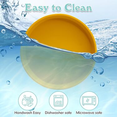 Миски для котів Apatal: силіконові, неслизькі, жовті, 2 шт. (діаметр 18 см)