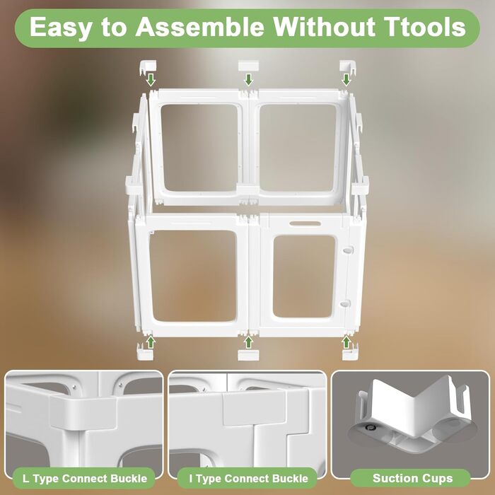 Льоток для собак THEYFIRST з акрилу з дверцятами, прозорий, для дому, легкий монтаж, загороджувач для цуценят, кошенят, кроликів, дрібних тварин, пластик 8P