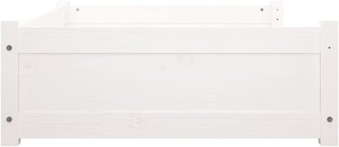 Ліжко для собак та котів біле з масиву сосни, велике (105,5x75,5x28 см)