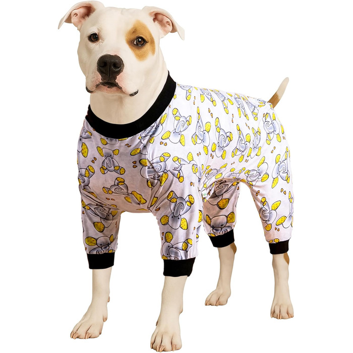 Піжама для великих собак LovinPet, рожевий принт, розмір M (XXX-Large, жовтий), обтислий крій
