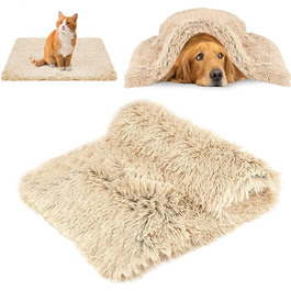 М'яка ковдра для собак та котів, флісова, миюча, 100 x 120 см (Бежева, XL)
